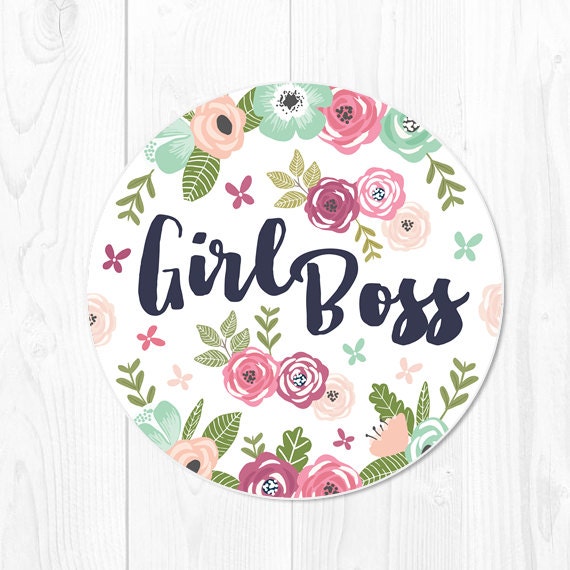 Girl Boss Mouse Pad Gift for Boss Gift Mousepad Floral Mouse