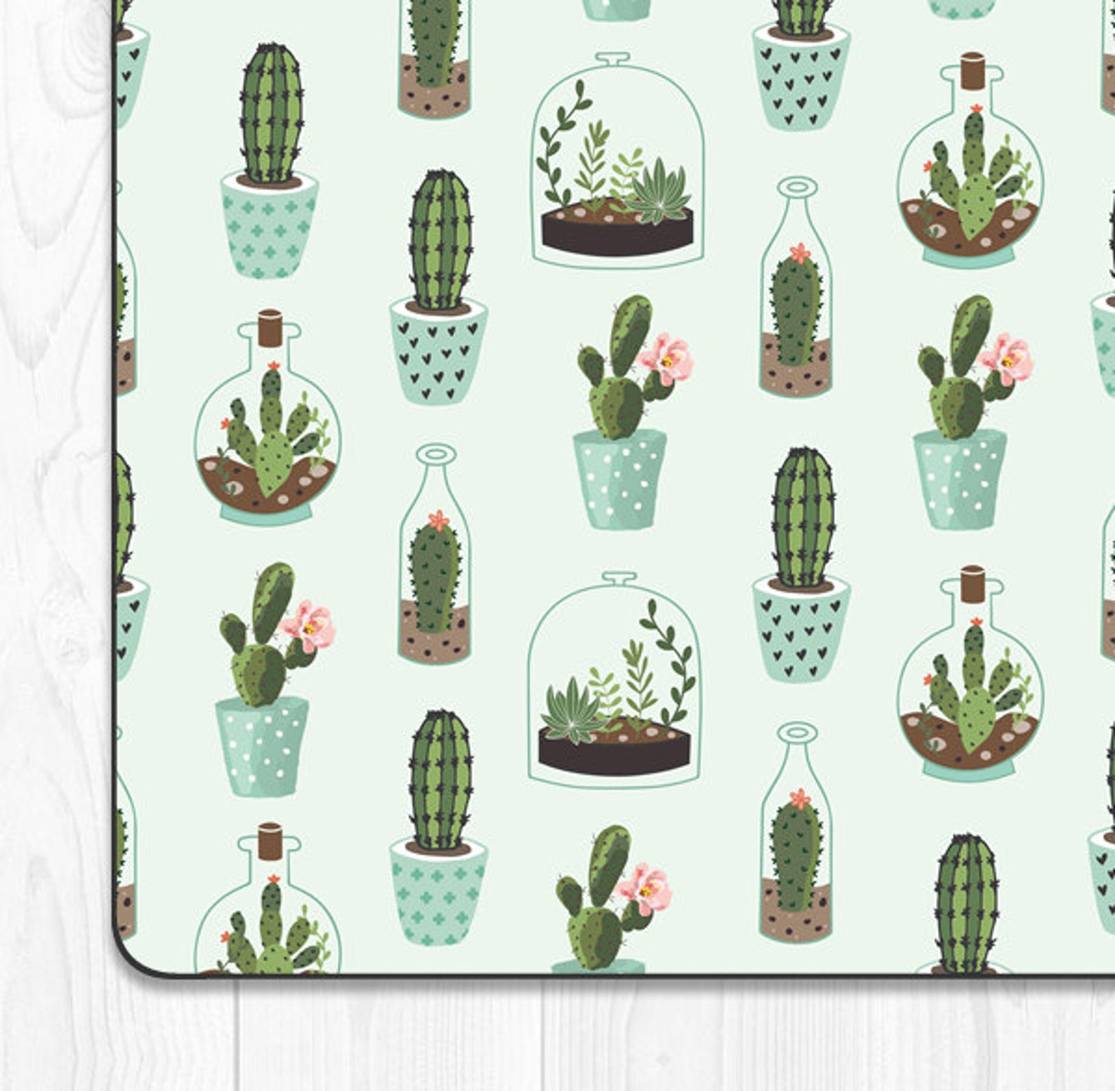 Cactus Mouse Pad Terrarium Mousepad Succulent Office Supplies | Etsy