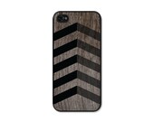 Black Chevron Geometric iPhone 5s Case - Plastic iPhone 5 Case -  Wood Tribal Southwest iPhone 5 Skin - Brown Cell Phone For Him Man Men