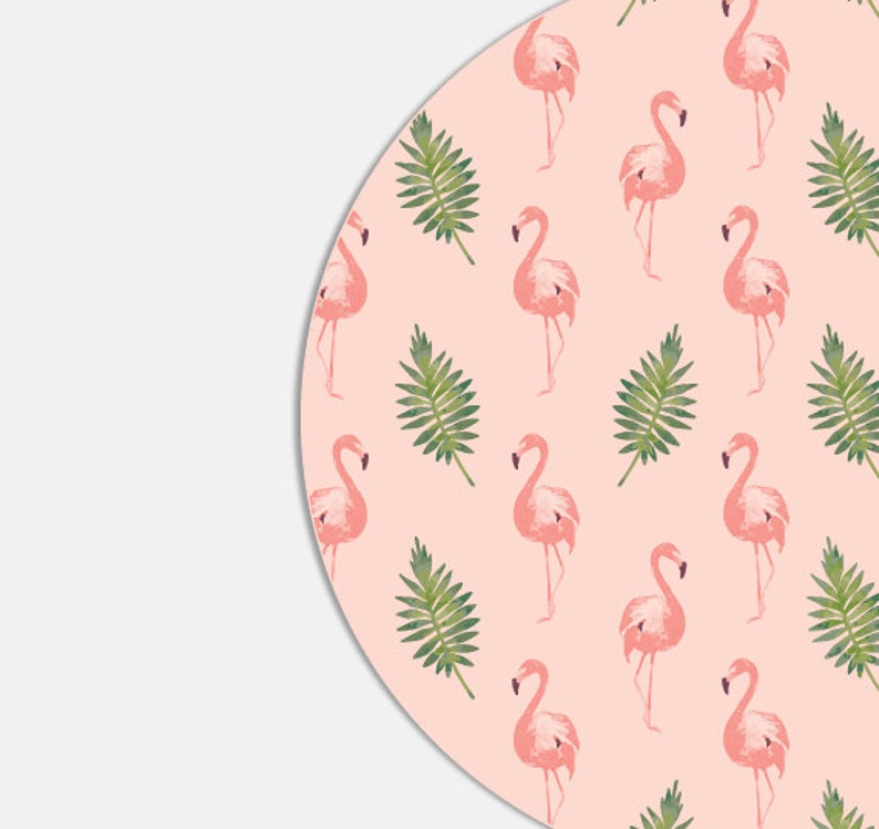 Cute Mouse Pad Round Mouse Pad Pink Mouse Pad Flamingo Etsy