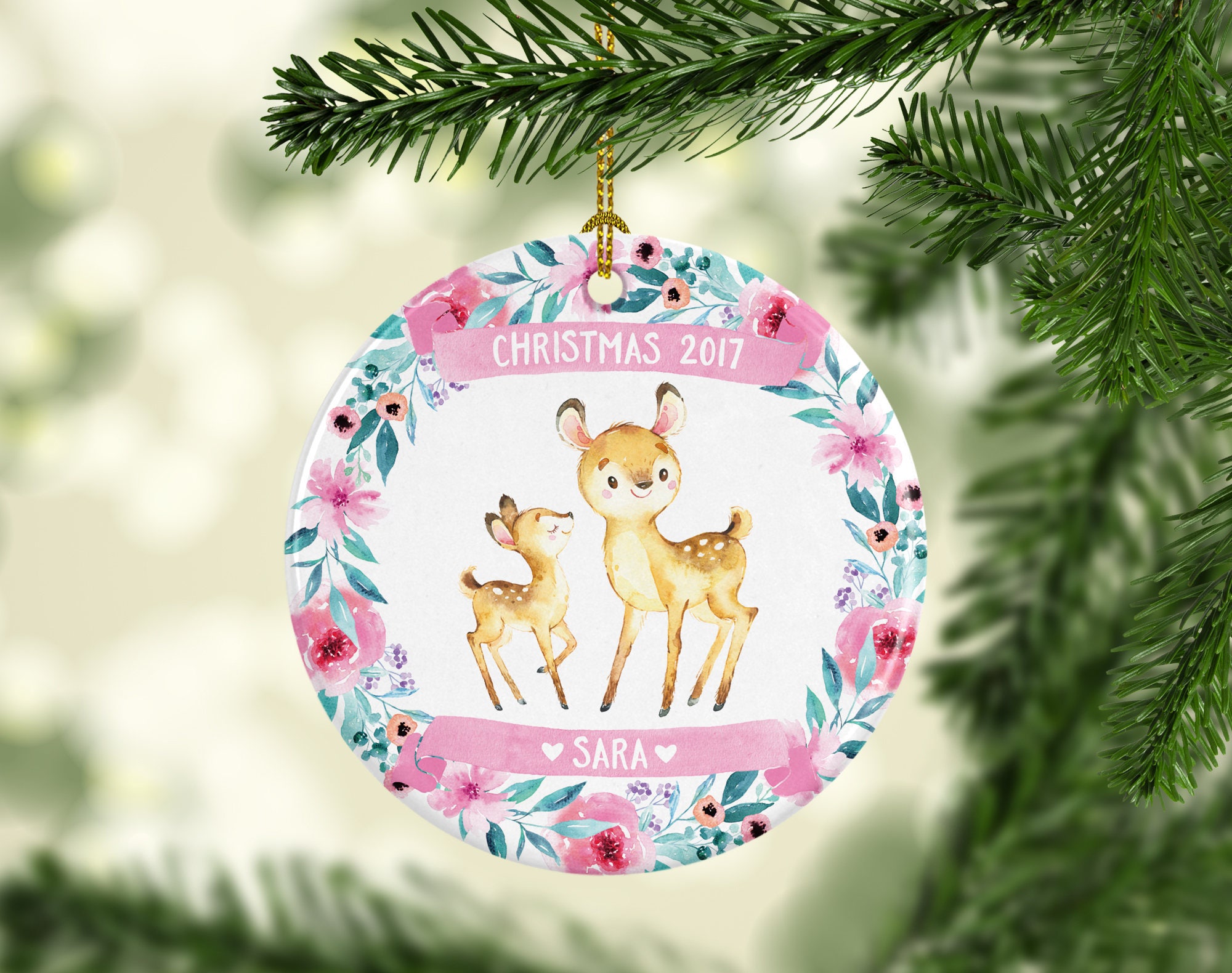 Girls Christmas Ornaments Personalized Baby Ornament Childrens Etsy