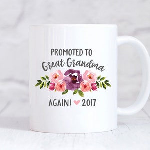 Birthday Gift for Great Grandma Pregnancy Announcement Baby Coffee Mug Cute 1520A