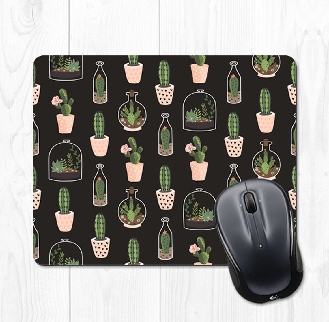 Cactus Mouse Pad Cactus Mousepad Succulent Mouse Pad Pink Etsy