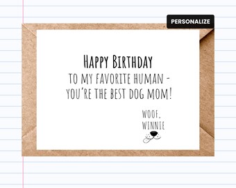 Dog Mom Birthday Card: From the Dog - Modern Minimalist - Personalized | GC210