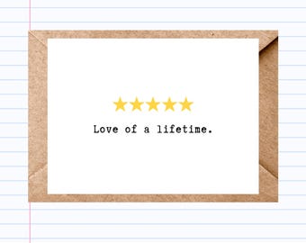 Funny 'Love of a Lifetime' Anniversary Card: Five Star Design | GC113