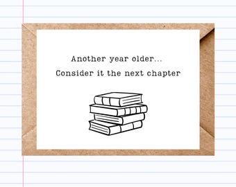 Book Lover Birthday Card: Minimalist Stack, Literary Theme | GC140