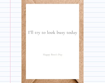 Witty Boss's Day Card: Humorous Office Greeting | GC052