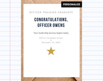 Navy OCS Graduation Card - USN Commissioning Gift - Personalized  | GC232