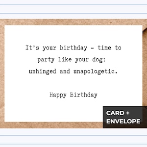 Funny Dog Birthday Card: Humorous Pet Lover Greeting | GC063