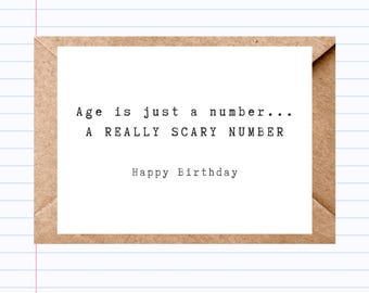 Snarky Birthday Card: Scary Age Humor for Friends & Family | GC036