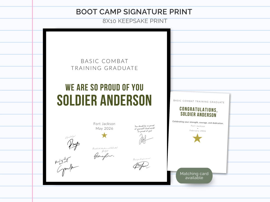 Army Graduation Signable Print | Personalized Amy Keepsake 8x10 | Boot ...
