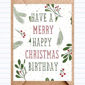 Witty Christmas Birthday Card: Merry Happy Birthday | GC001