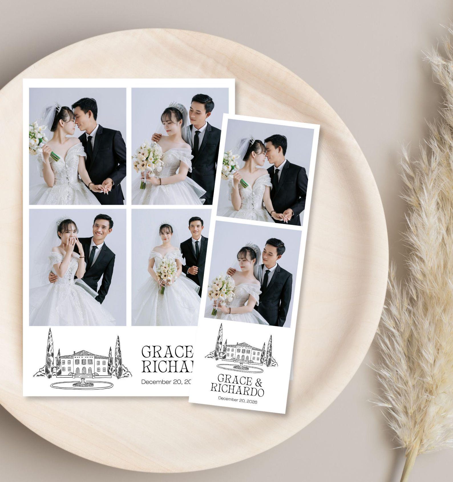 Booth Editable Minimalist Wedding Photo Booth Template: Editable Canva Design (digital ...