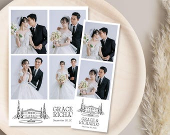 Minimalist Wedding Photo Booth Template: Editable Canva Design (Digital Download)