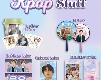 DIY Kpop Design Cupsleeve, Photocard, Poster, photo booth & Sticker Template (Digital Download)