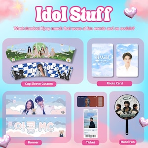 Custom Kpop Merch Design: Cupsleeve, Stickers, Photocards (Digital Download)