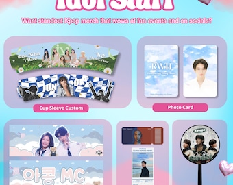 Custom Kpop Merch Design: Cupsleeve, Stickers, Photocards (Digital Download)