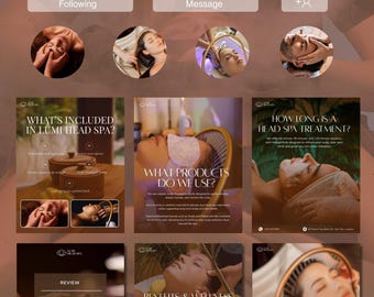 Head Spa Instagram Templates, Japanese Social Media Branding (Canva)