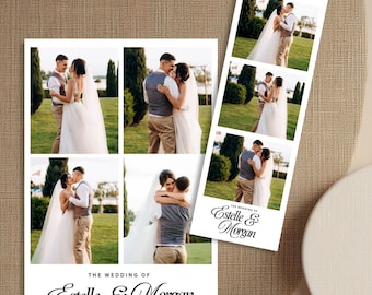 Minimalist Wedding Photo Booth Template: Elegant Canva Design (2x6 & 4x6) (Digital Download)