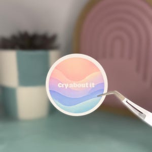 Cry Darüber Aufkleber | Matte Wasserdicht Vinyl, Aquarell Pastell für Laptop, Wasserflasche, Journal, Kindle | Sarkastisch, Snarky, Lustig, Rude
