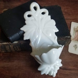 Antique French Holy water font in Limoges porcelain