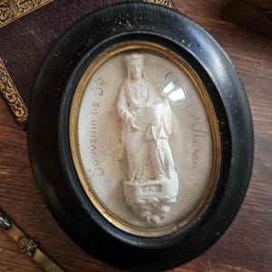 French antique St Anne and Mary framed meerschaum