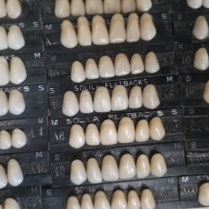 Flatbacks Solila vintage, Solila vulcanite, Flatbacks Ramco ou anatoformes fausses dents, 28 cartes vendues séparément