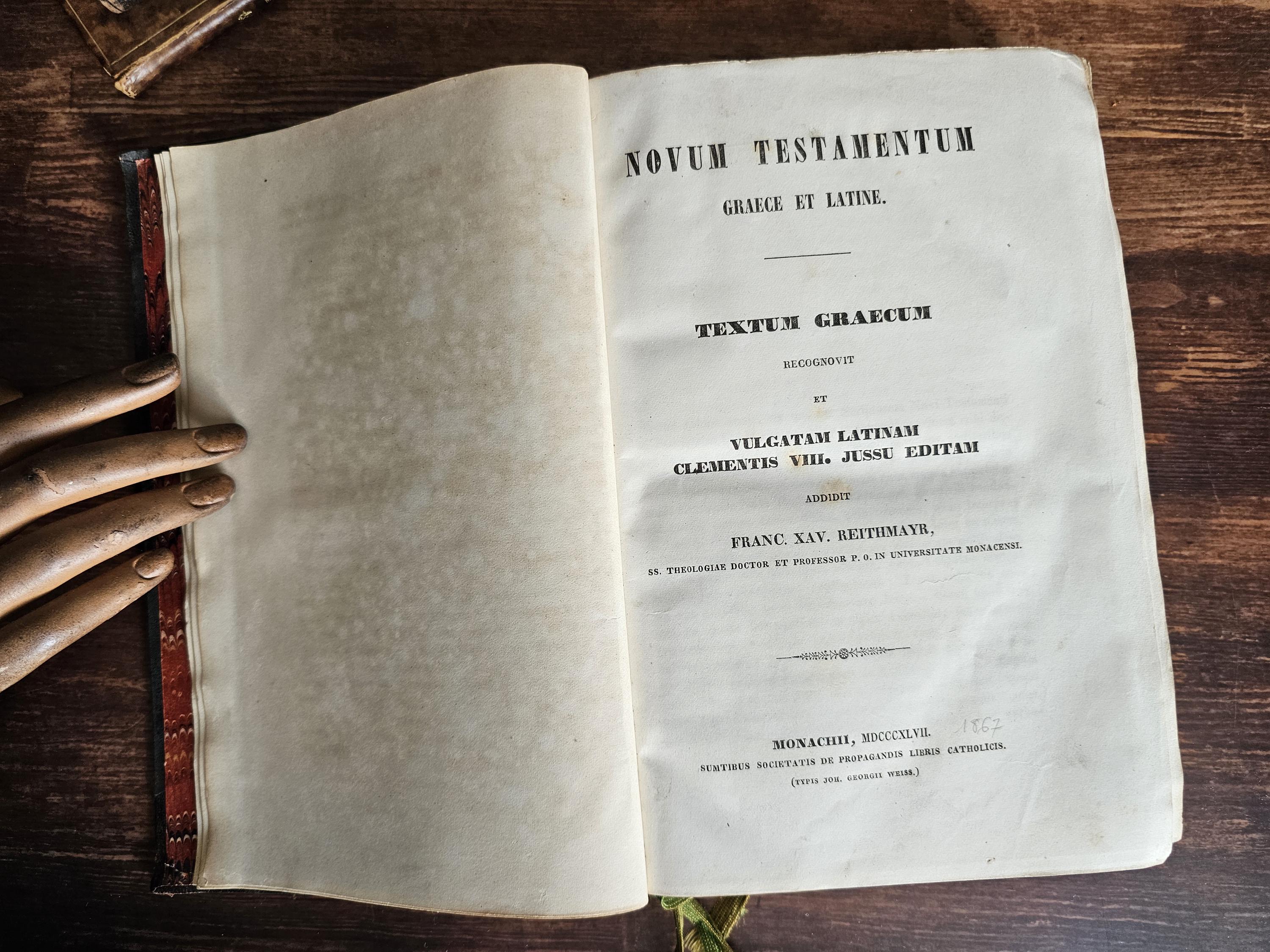 新約聖書、ギリシャ語とラテン語による Novum Testum 1847 - Etsy 日本