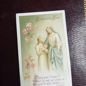 Antica immagine di preghiera francese dedicata a Maria