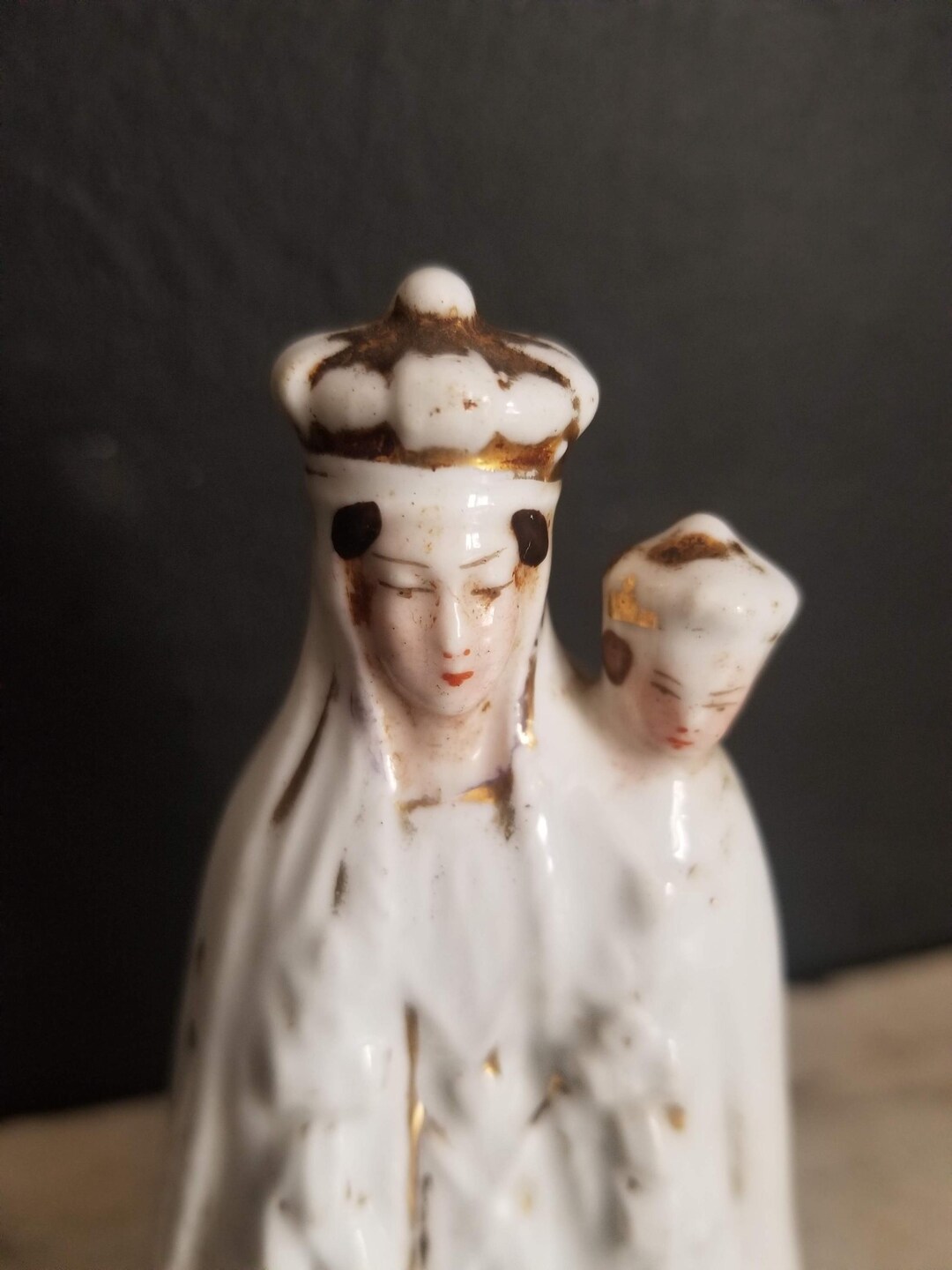 French Antique Porcelain Figurine Virgin Mary With Infant Jesus - Etsy