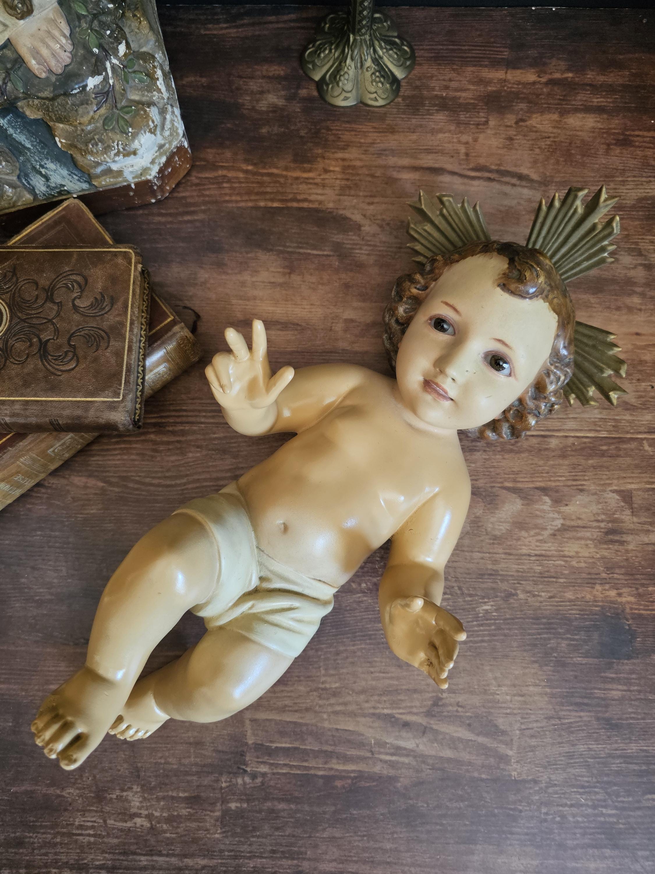 Antique baby jesus with glass eyes - Etsy 日本
