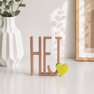 Minimalist "Hej" lettering – Modern 3D print decor | Entrance decor | Scandinavian decor | Hej decor | Housewarming gift | Typography Hej