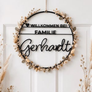 Personalized family wreath with names | Family door wreath | Front door sign | Personalized housewarming gift | 3D printed in PLA | Handmade