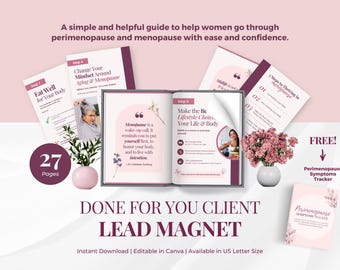 Perimenopause and Menopause Guide for Clients Health Coach Lead Magnet Done For You Coaching Ebook Midlife Coach Ebook Menopause Coach