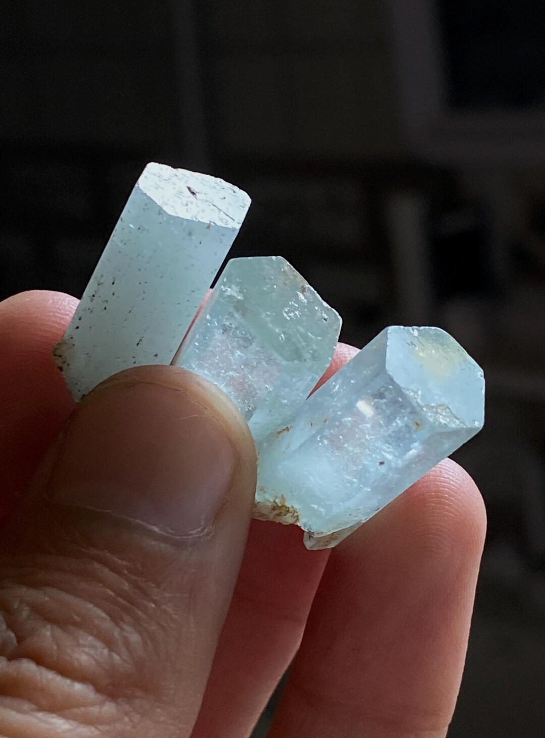 ブルーアクアマリン結晶、パキスタン・スカルドゥ産原石（3個） - Etsy