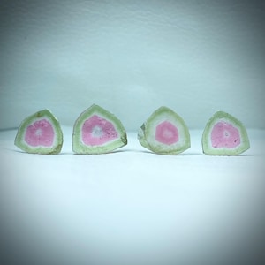 Watermelon Tourmaline Slice: Natural Gemstone Pendant (1.3x1.0x0.4cm, 4 grams, B3)