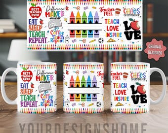 Thank You for Being Important, Teacher Mug, Wrap Around Mug Template 11oz & 15oz, Sublimation, High-Quality, Instant Digital Download