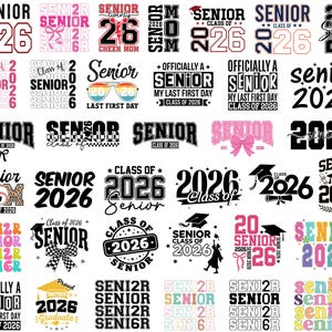 70+ Senior 2026 svg bundle, Class of 2026 SVG, School svg, Senior 2026 Shirt svg, Graduation 2026 svg, Senior Coquette Bow svg, Senior Mom