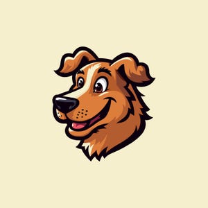 Cartoon Dog Head SVG | Happy Dog Sticker | Dog Illustration for Clothes | Digital Download svg | eps | png | jpg