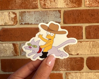 Bart Simpson Sticker: Glossy Waterproof Vinyl Cartoon Decal