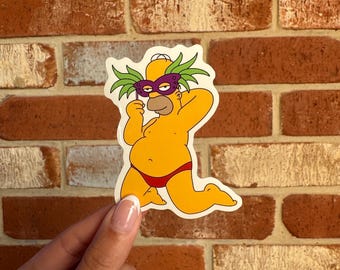 Homer Simpson Sticker: Glossy Waterproof Vinyl Cartoon Decal