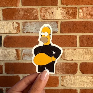 Pegatina de Homer Simpson: vinilo brillante e impermeable de dibujos animados