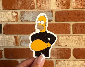 Homer Simpson Sticker: Glossy Waterproof Vinyl Cartoon Decal