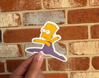 Bart Simpson Sticker: Glossy Waterproof Vinyl Cartoon Decal