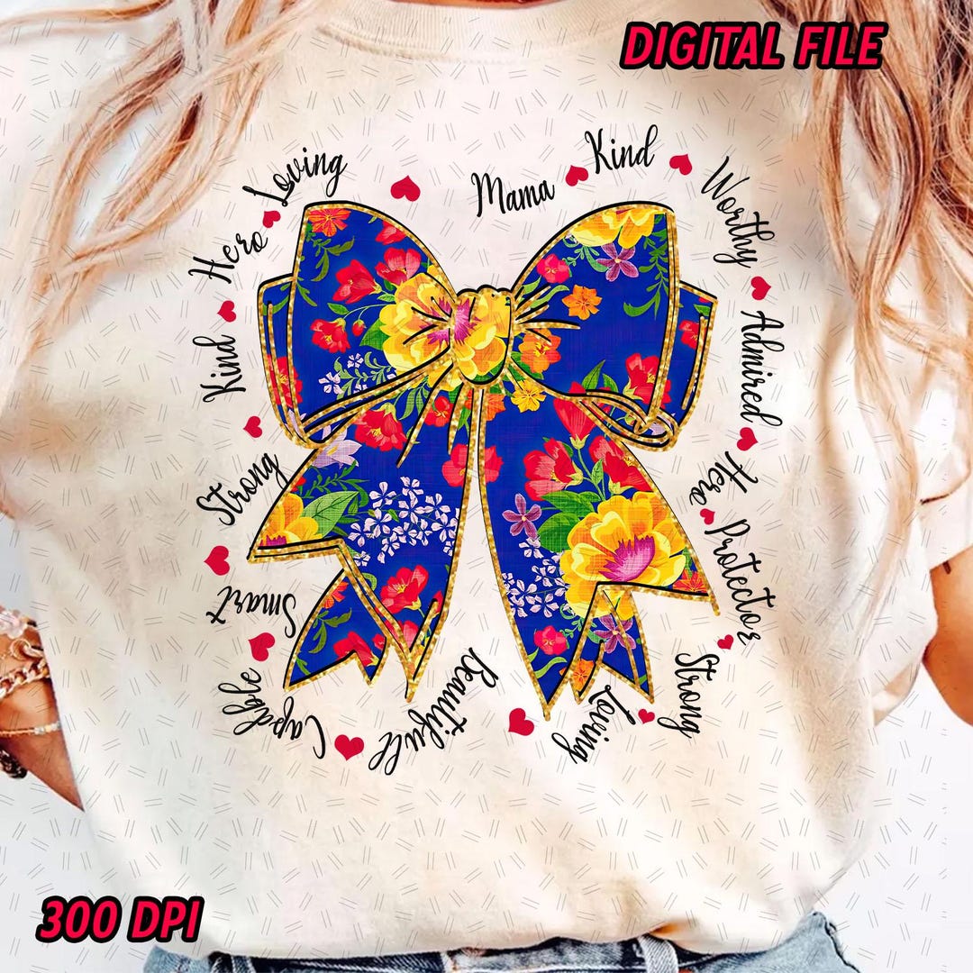 Mama Coquette Bow Png Floral Mom Png, Retro Mothers Day Png, Gift for ...