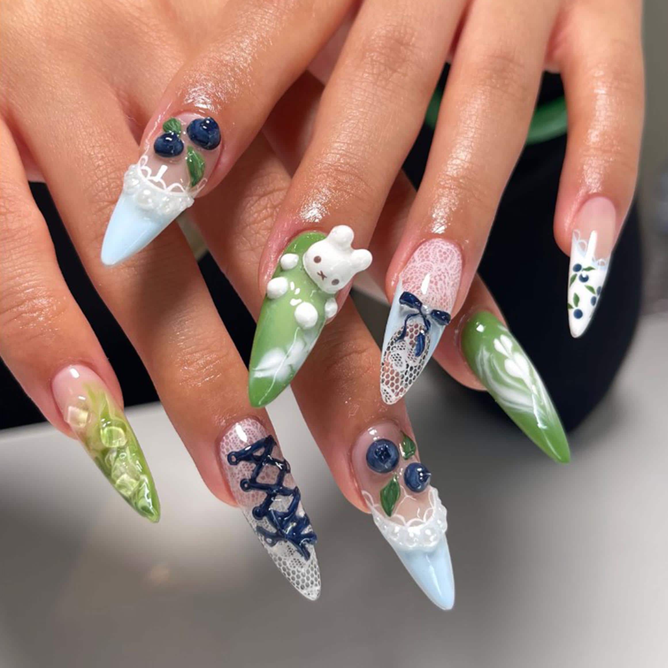 Matcha Latte Nails - Etsy