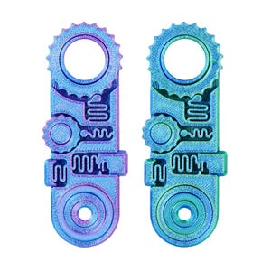 2-Pack 3D Printed Gear Fidget Toy – 5in1 Clickable Spinning Ring Ball, Unique Pocket Desk Toy, Gift for Kids and Adults