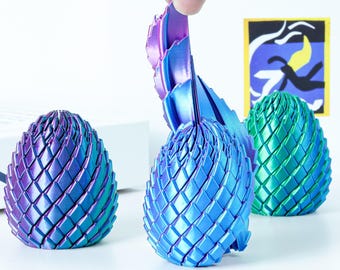 Easter Dragon Eggs Slime Ball Fidget Toys, 3D Printed Kinetic Desk Toy, Twisty Fidget Egg, Easter Basket Stuffers Gifts for Kids Girls Boys