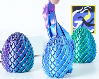 Twisty Fidget Egg Dragon Eggs Stress Ball Toys, 3D Printed Desk Toy,  Easter Egg Basket Stocking Stuffers Birthday Gifts for Kids Girls Boys