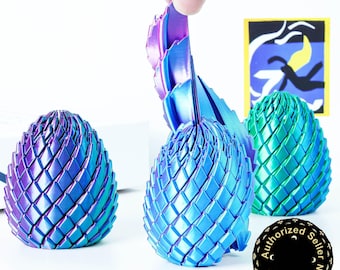 Huevos antiestrés Twisty Fidget con forma de dragón, juguetes de slime y pelotas antiestrés, juguetes de escritorio impresos en 3D, rellenos para cestas de huevos de Pascua, regalos de cumpleaños para niños y niñas.